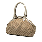 グッチ GGキャンバス スーキー ハンドバッグ ショルダーバッグ 2WAY 223974 ベージュ ゴールド キャンバス レザー レディース GUCCI 【中古】